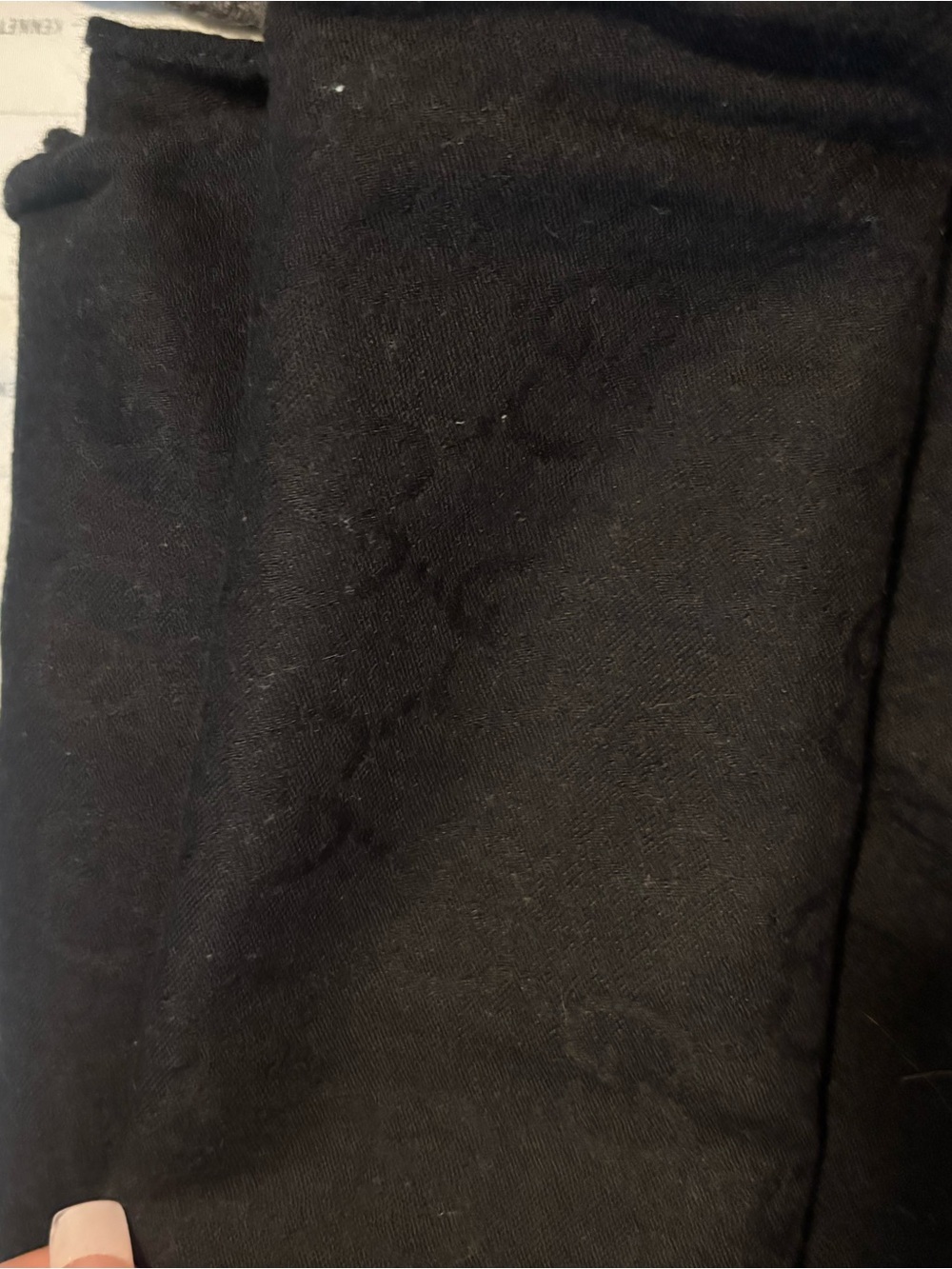Gucci Black Frayed-Edge Scarf